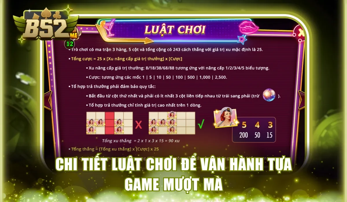 Chi tiết luật chơi để vận hành tựa game mượt mà