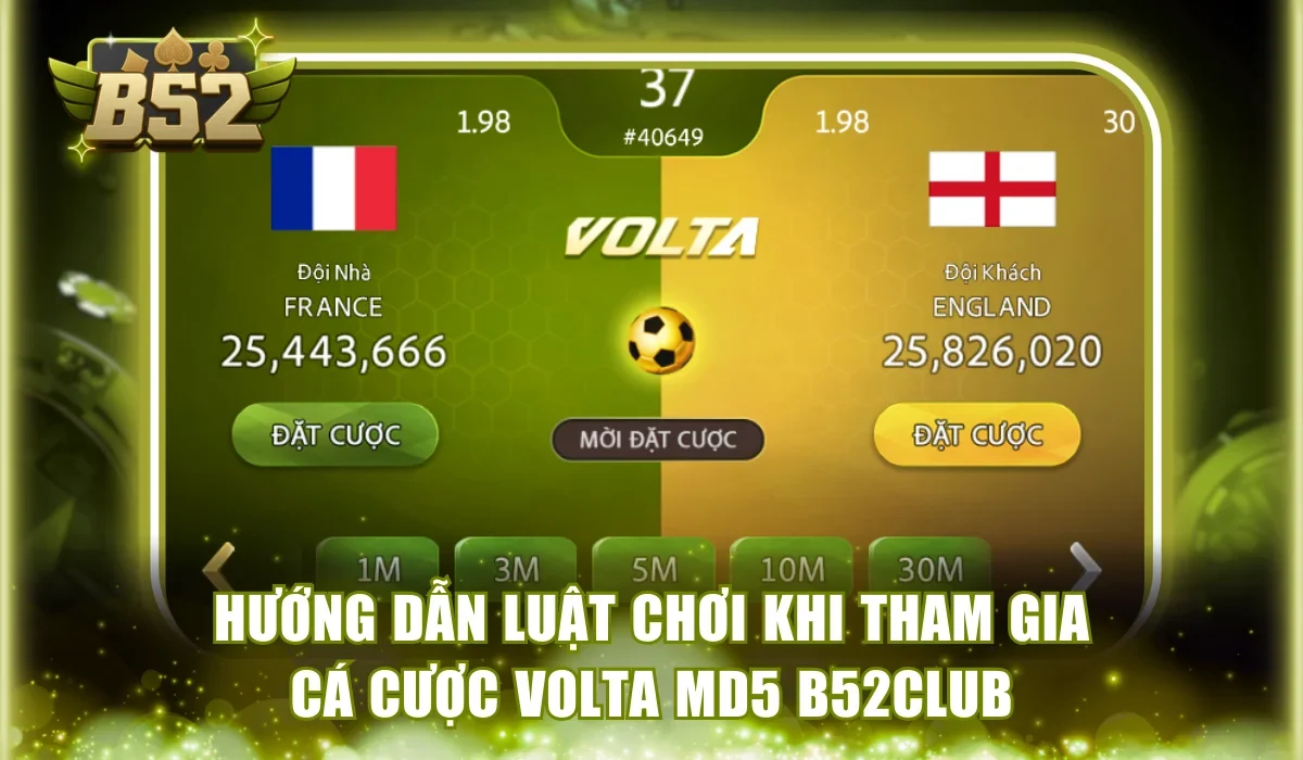 Hướng dẫn luật chơi khi tham gia cá cược Volta MD5 B52Club
