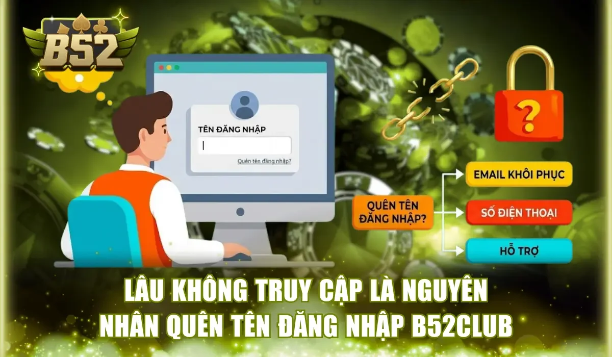 Lâu không truy cập là nguyên nhân quên tên đăng nhập B52Club