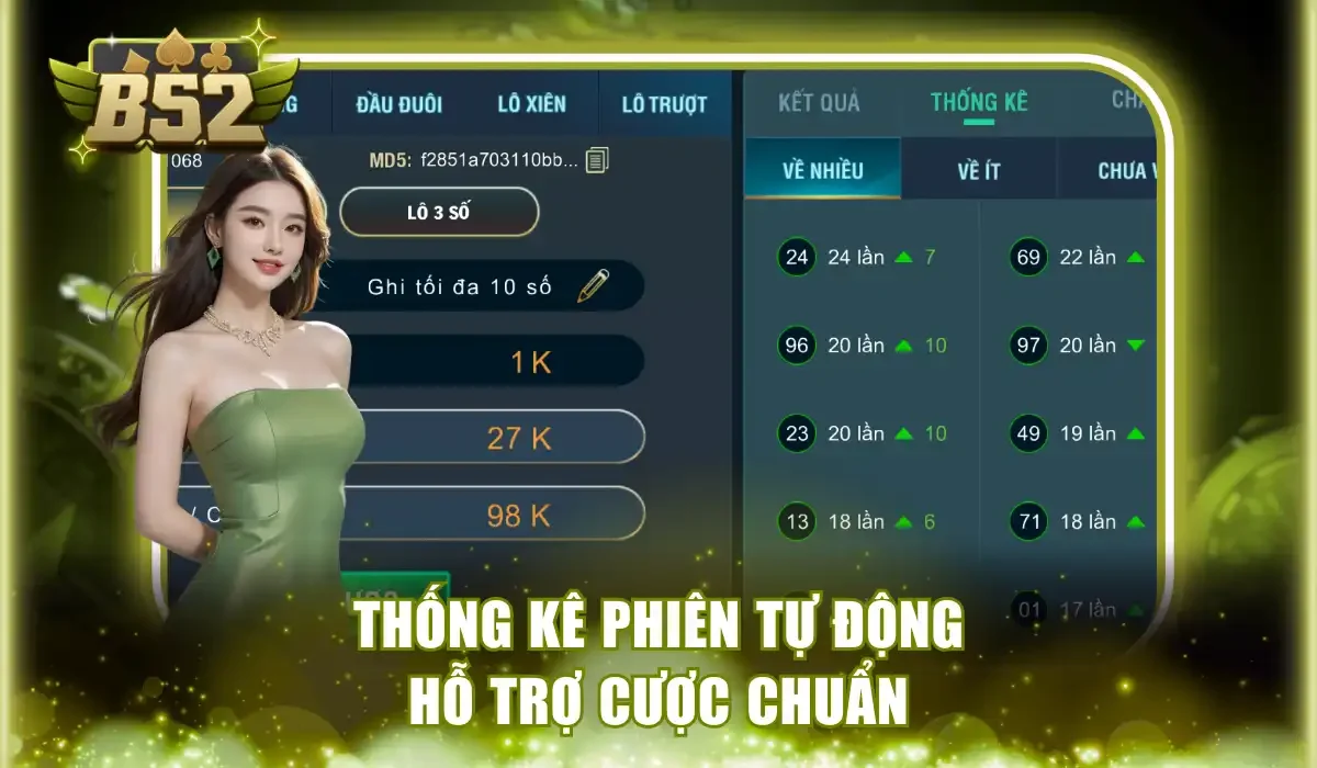 Thống kê phiên tự động hỗ trợ cược chuẩn